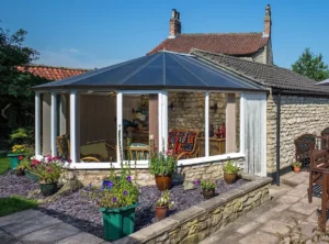 completed addition of a conservatory onto a house