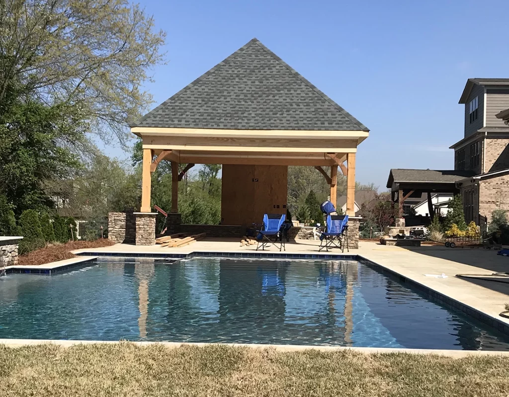 completed cabana construction